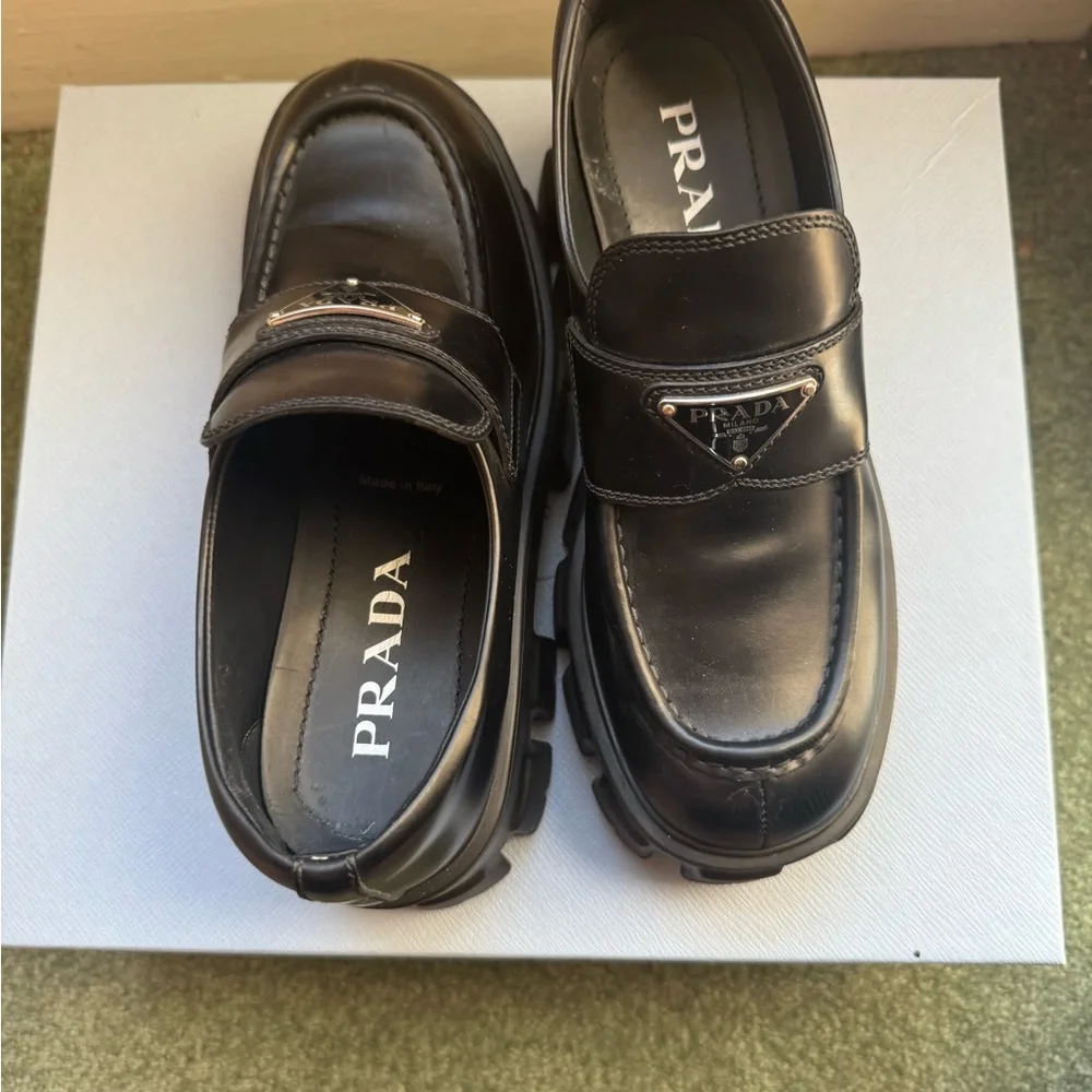 Prada Black Platform Loafers with Chunky Sole - Picture 3 of 6